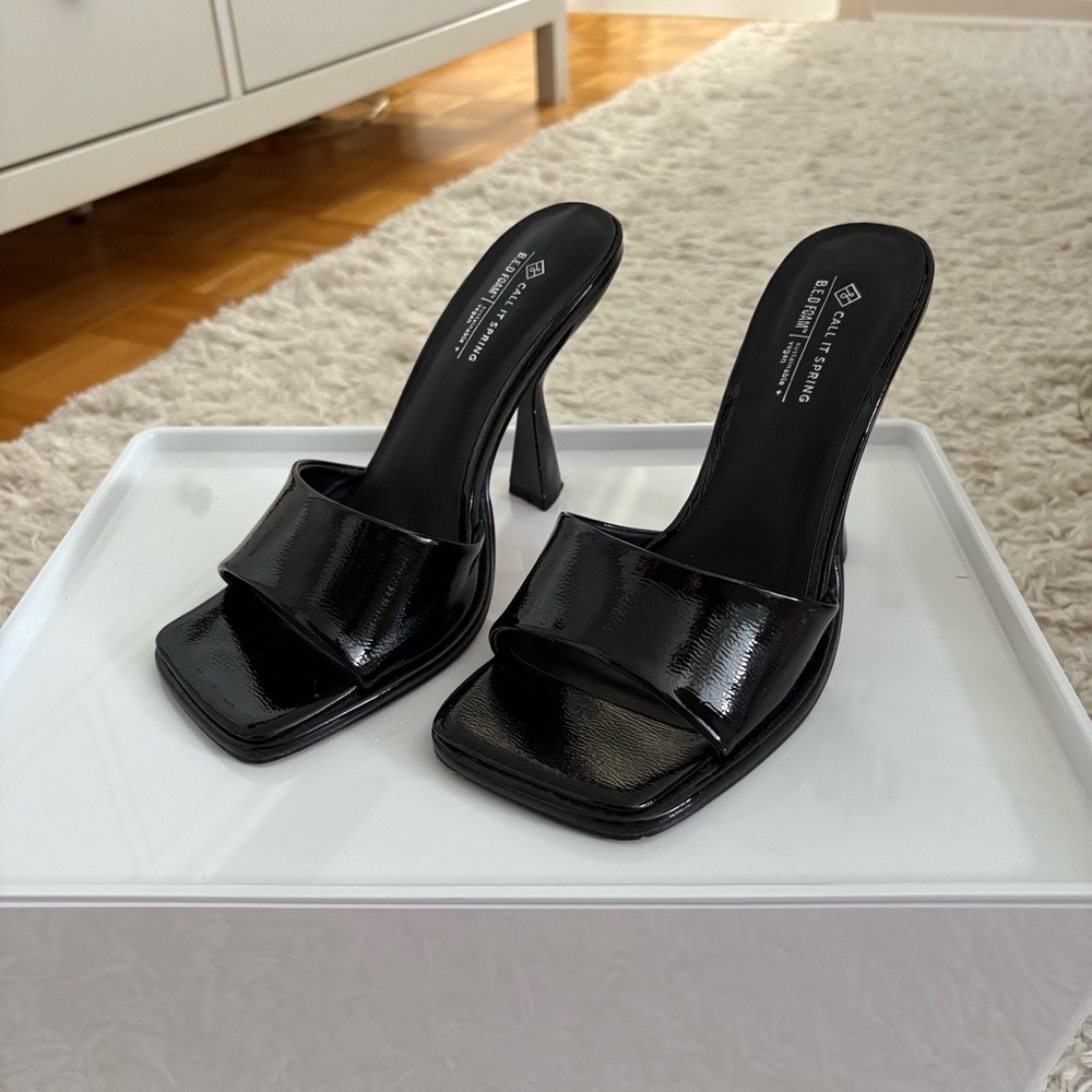 Call It Spring Glossy Black Heels
